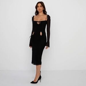 house of cb anais dress black Dark Romantic Gothic Gown with Floral Lace and Corset Back